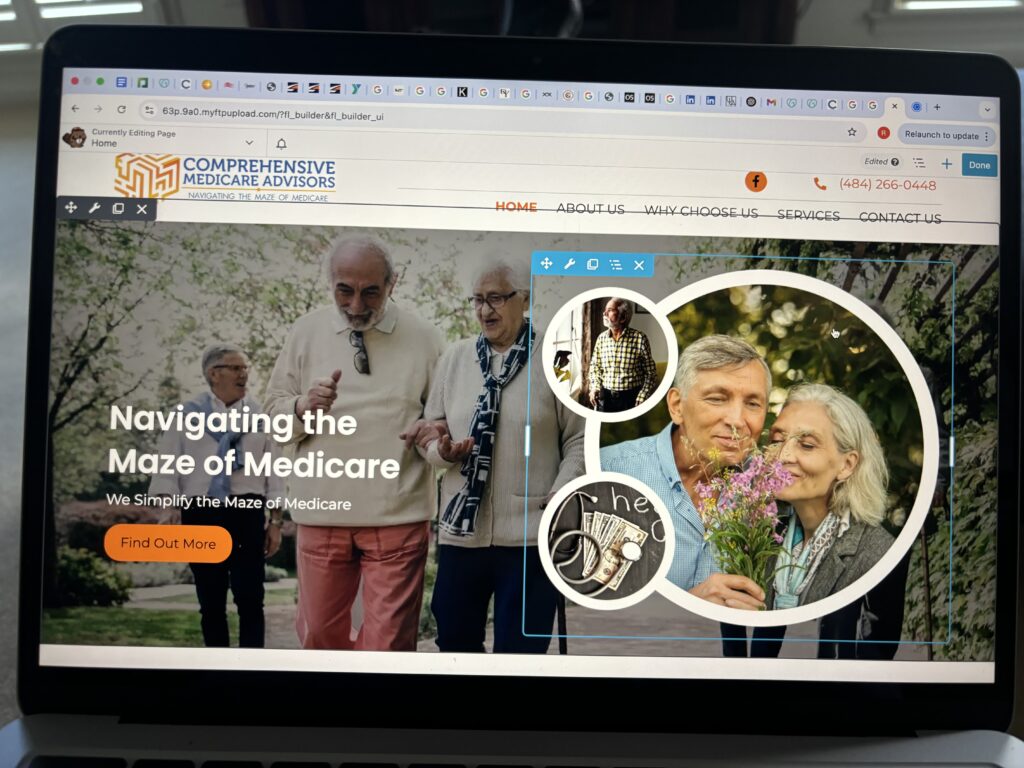 Medicare website homepage with smiling seniors