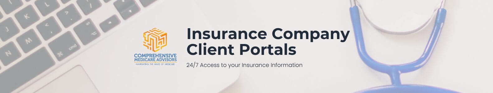 Insurance company client portal banner with stethoscope